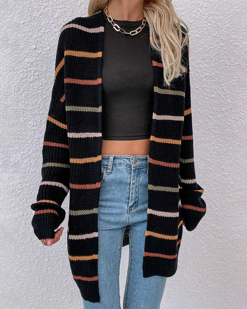 Streepjes Vest Casual Korte Mouw - StudioMarella