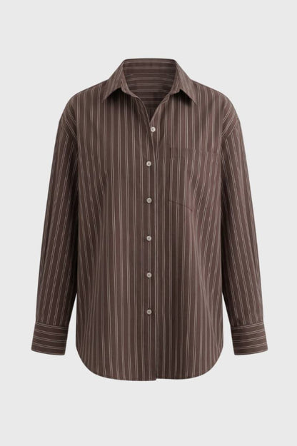 Dames Blouse met Lange Mouwen - Oversized Gestreept Klassiek - StudioMarella