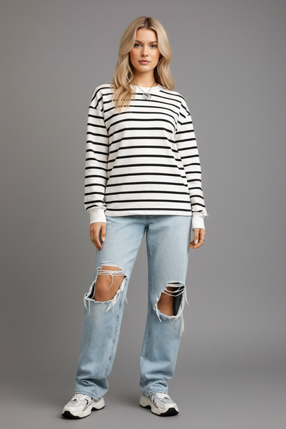 Vrouwelijke Gestreepte Longsleeve Top - StudioMarella