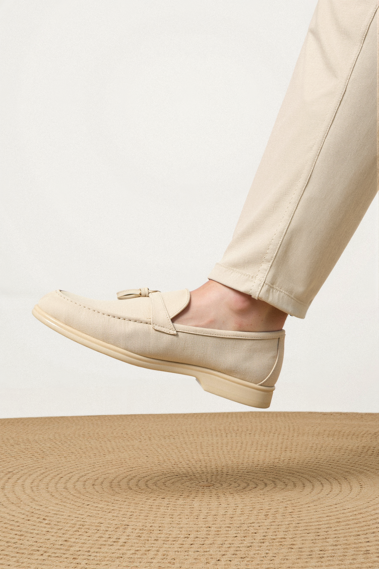 Heren Loafers Slip-on Met Kwasten Zwart Leer