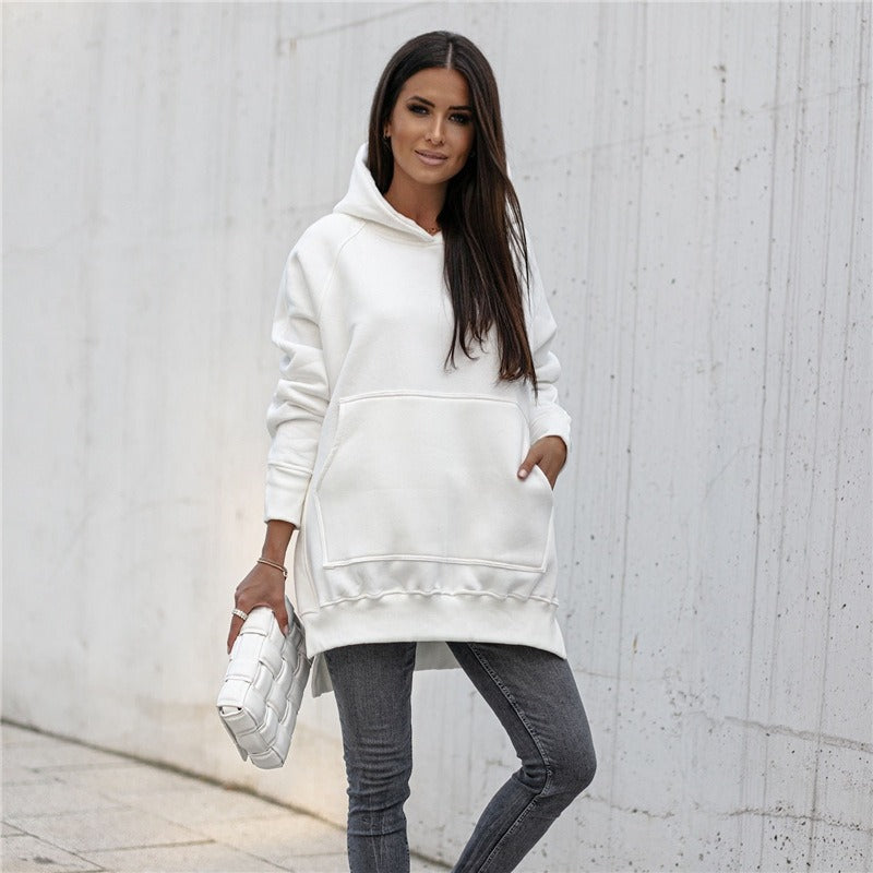 Vrouwelijke Oversized Jurk met Capuchon Losse Vrouwelijke Pasvorm