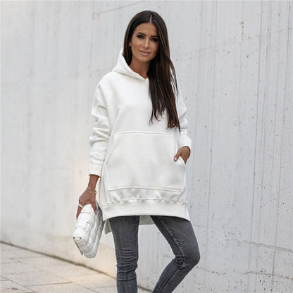 Vrouwelijke Oversized Jurk met Capuchon Losse Vrouwelijke Pasvorm