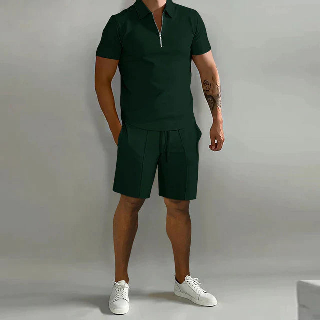 Giel | Luxe polo en short zomerset voor heren in de kleur Zwart voor heren in stijl ideaal voor de zomer.