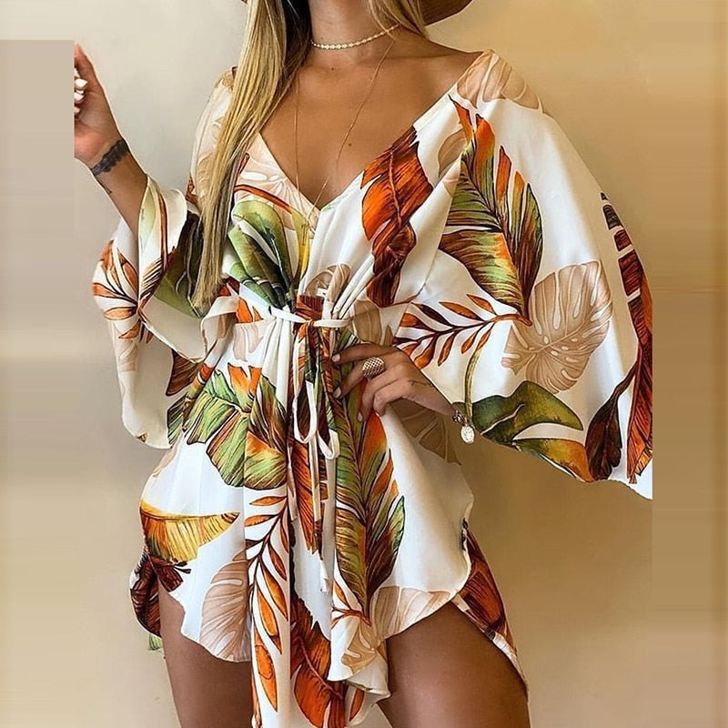 Luxe Kimono Bloemenprint Zomerjurk - StudioMarella