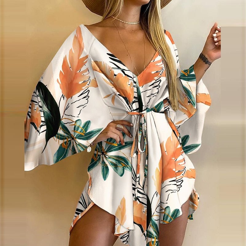 Luxe Kimono Bloemenprint Zomerjurk