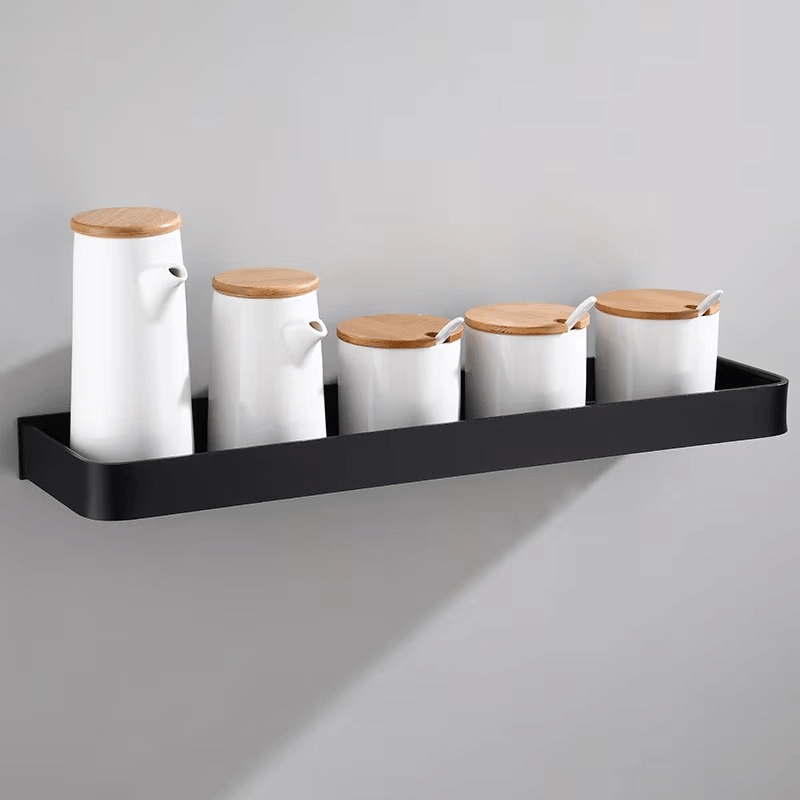 Wandplankje Doucherek met Zelfklevende Montage zonder Boren Roestvrij Staal ABS 30-50 cm Zwart Wit met of zonder Handdoekhaak