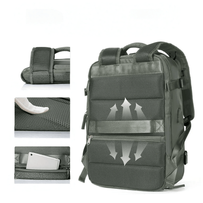 Waterbestendige Reistas met USB-Oplaadpoort — Laptop Rugzak 35L Nylon met Gescheiden Vakken Nat & Droog