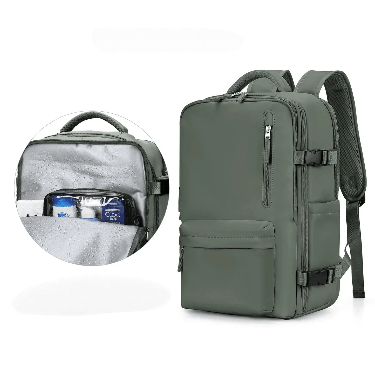 Waterbestendige Reistas met USB-Oplaadpoort — Laptop Rugzak 35L Nylon met Gescheiden Vakken Nat & Droog