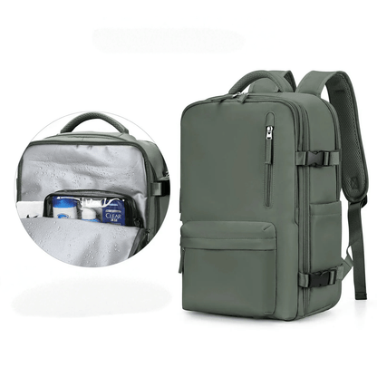 Waterbestendige Reistas met USB-Oplaadpoort — Laptop Rugzak 35L Nylon met Gescheiden Vakken Nat & Droog