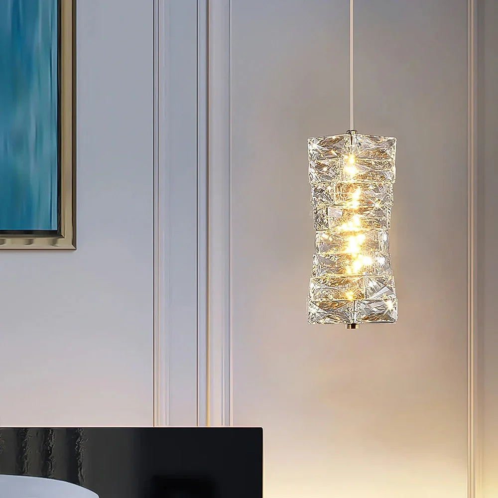 Hanglamp Kristal Gestapeld Ijsblok LED Goud Chroom Sfeerlamp Bar Eetkamer Modern
