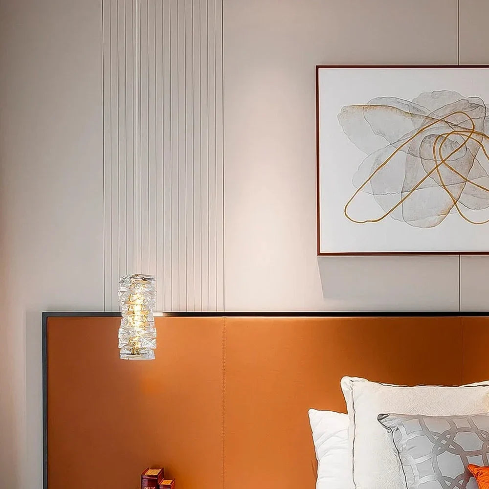 Hanglamp Kristal Gestapeld Ijsblok LED Goud Chroom Sfeerlamp Bar Eetkamer Modern