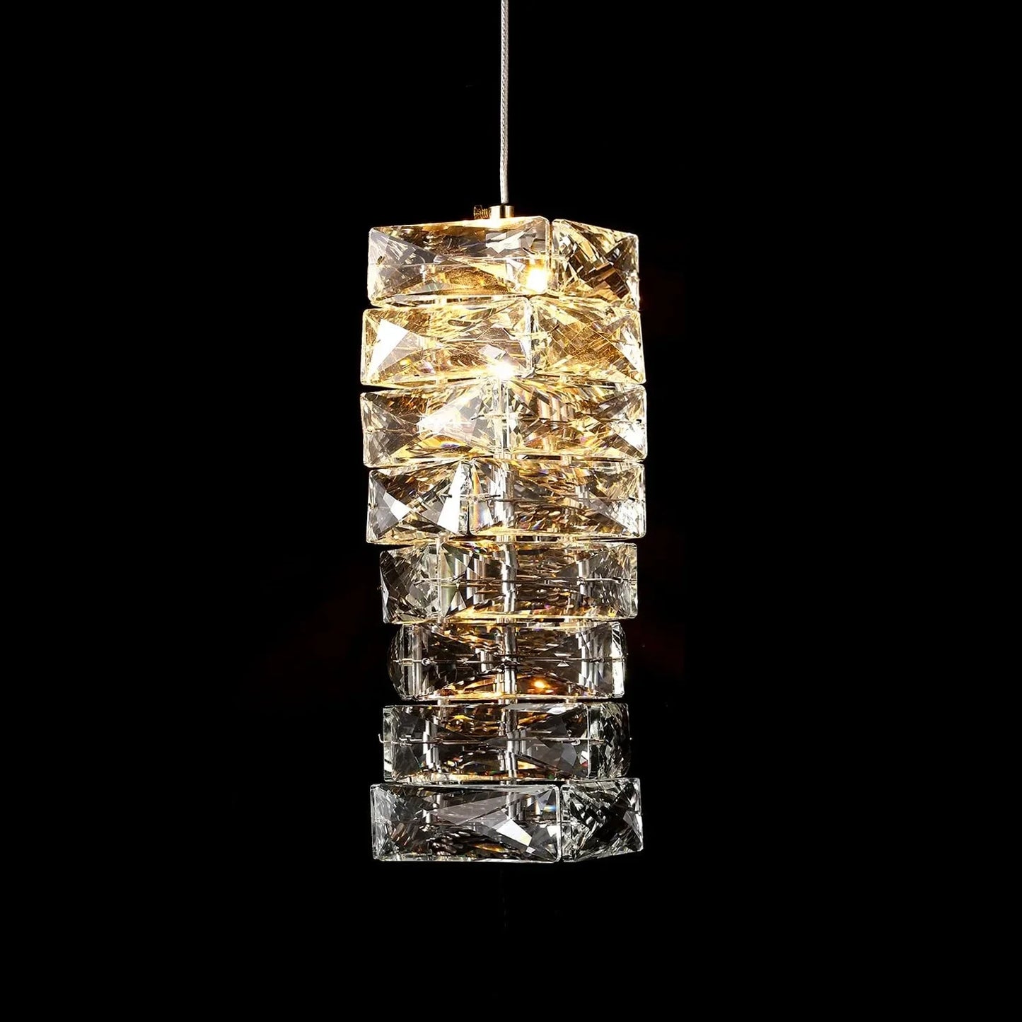 Hanglamp Kristal Gestapeld Ijsblok LED Goud Chroom Sfeerlamp Bar Eetkamer Modern