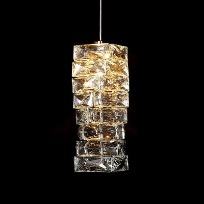 Hanglamp Kristal Gestapeld Ijsblok LED Goud Chroom Sfeerlamp Bar Eetkamer Modern
