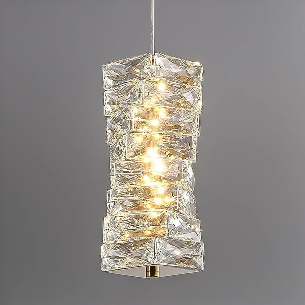 Hanglamp Kristal Gestapeld Ijsblok LED Goud Chroom Sfeerlamp Bar Eetkamer Modern