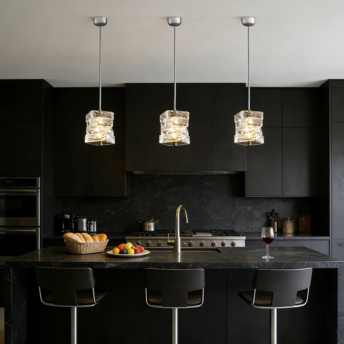 Hanglamp Kristal Gestapeld Ijsblok LED Goud Chroom Sfeerlamp Bar Eetkamer Modern