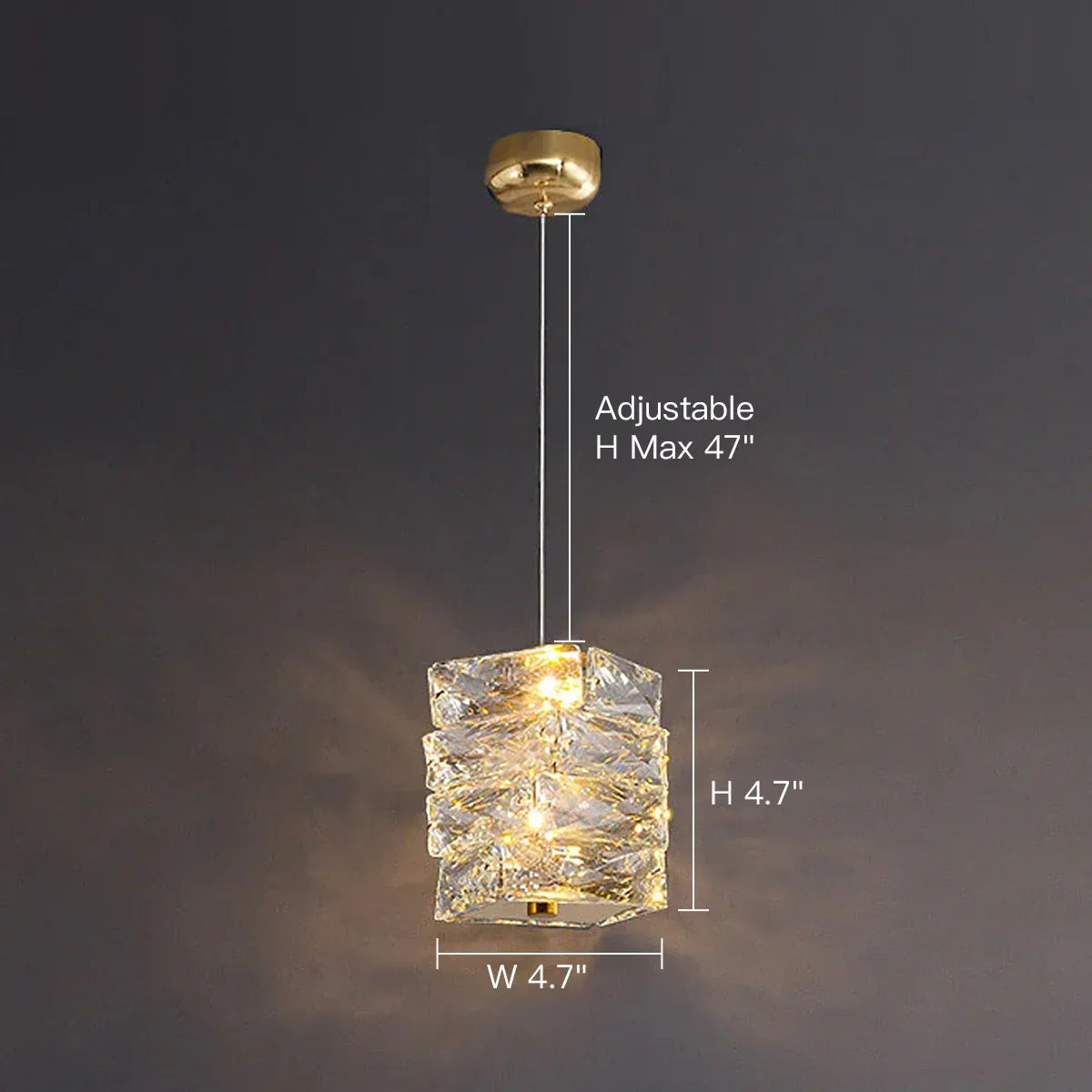 Hanglamp Kristal Gestapeld Ijsblok LED Goud Chroom Sfeerlamp Bar Eetkamer Modern