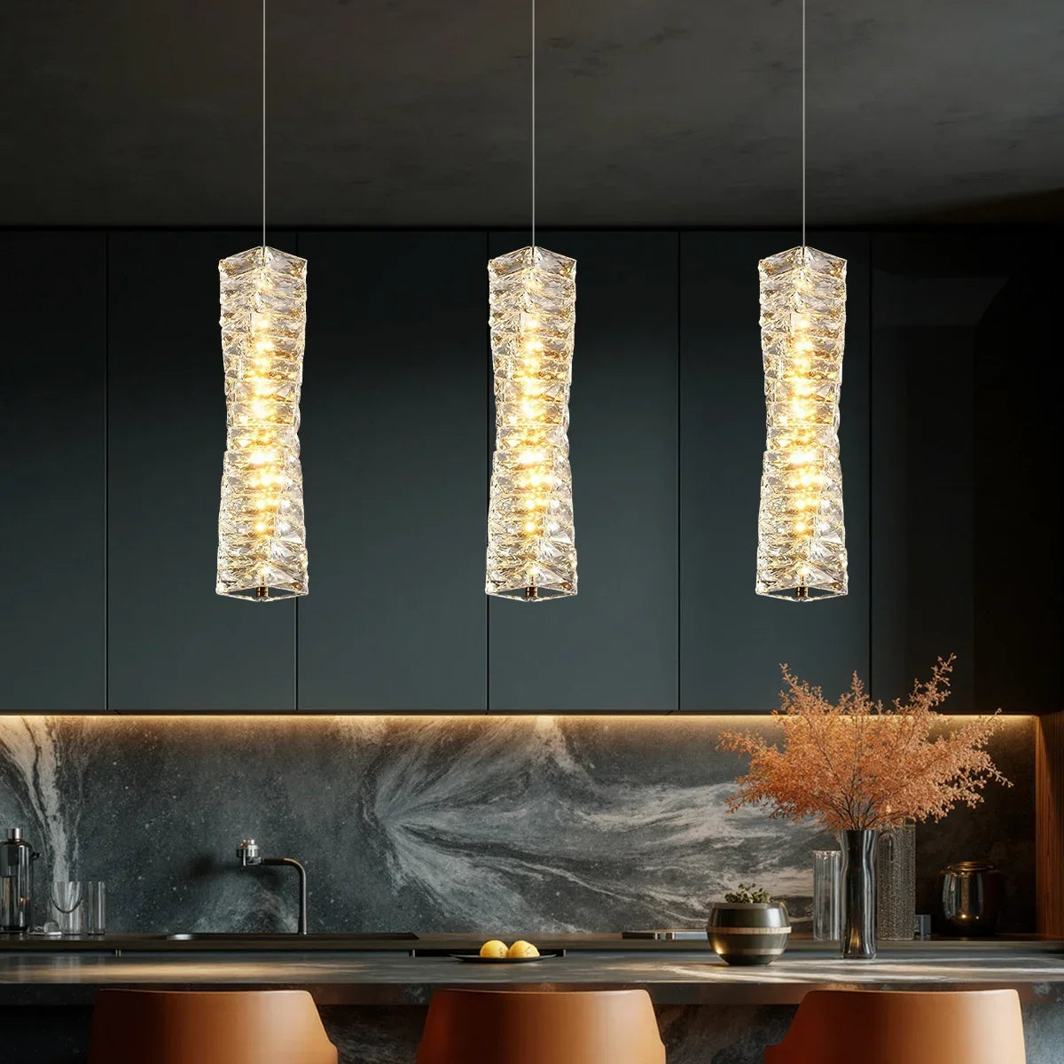 Hanglamp Kristal Gestapeld Ijsblok LED Goud Chroom Sfeerlamp Bar Eetkamer Modern