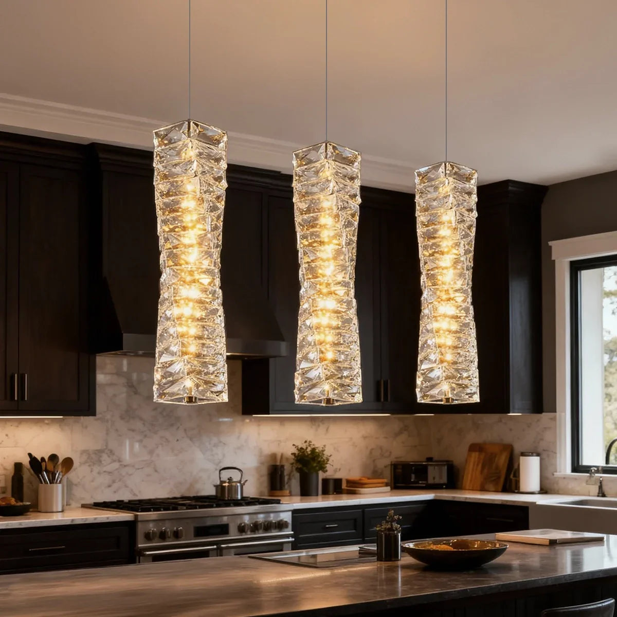 Hanglamp Kristal Gestapeld Ijsblok LED Goud Chroom Sfeerlamp Bar Eetkamer Modern