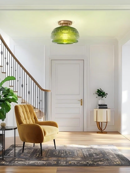 Glazen Bol Plafondlamp Getextureerd Glas Semi-Flush Verlichting voor Elke Ruimte