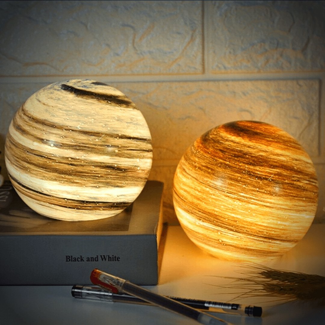 Glazen maanlamp met kosmisch design en sfeerverlichting voor slaapkamer en woonkamer