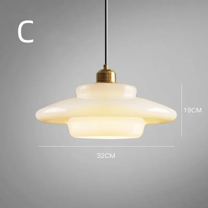 Hanglamp Gelaagd Melkglas Messing Art Deco Eettafel Woonkamer Vintage Stijl