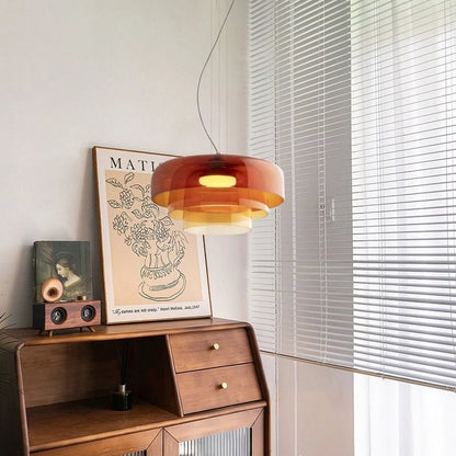 Hanglamp Glas Nordisch Design Gelaagd 1 2 3 Niveaus Oranje Groen Grijs Eetkamer Keuken Woonkamer Pendellamp Warm Licht LED Verstelbaar