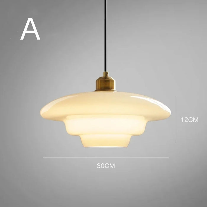 Hanglamp Gelaagd Melkglas Messing Art Deco Eettafel Woonkamer Vintage Stijl