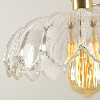 Hanglamp Glas Vintage Bloem Groen Koper 25cm Pendellamp Retro Woonkamer Eetkamer Romantisch