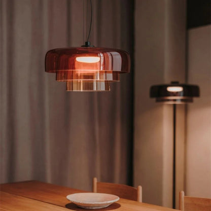 Hanglamp Glas Nordisch Design Gelaagd 1 2 3 Niveaus Oranje Groen Grijs Eetkamer Keuken Woonkamer Pendellamp Warm Licht LED Verstelbaar