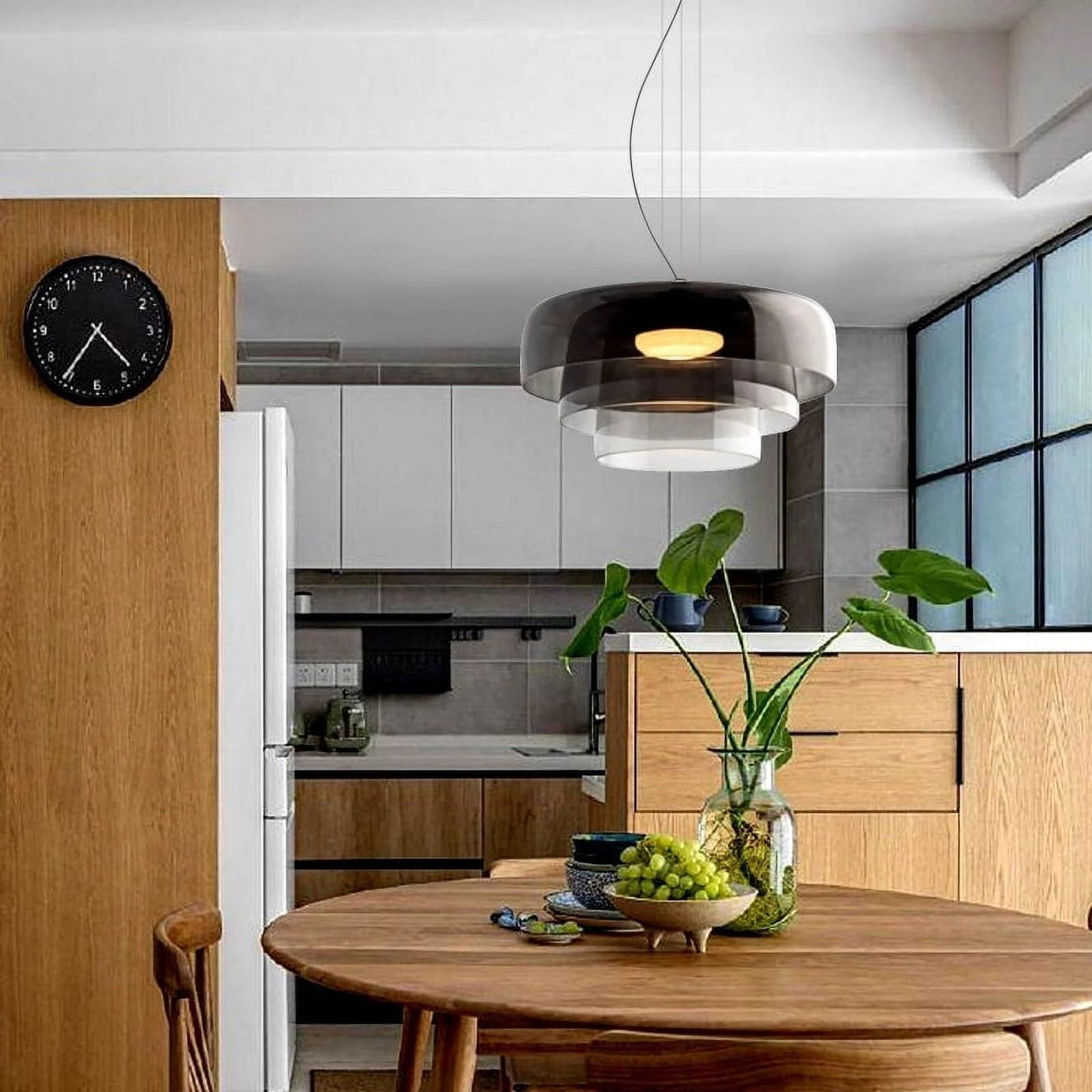 Hanglamp Glas Nordisch Design Gelaagd 1 2 3 Niveaus Oranje Groen Grijs Eetkamer Keuken Woonkamer Pendellamp Warm Licht LED Verstelbaar