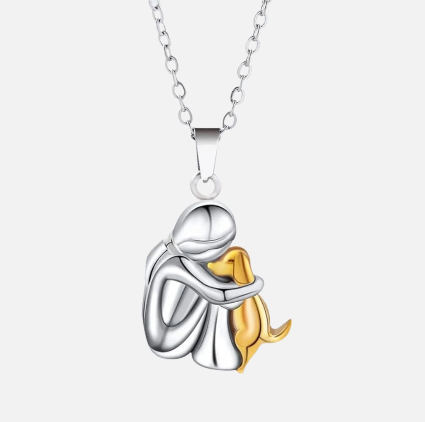 Knuffelige Omarming Ketting Symboliek Hond Kat Vrouw Man Goud Zwart Rosé