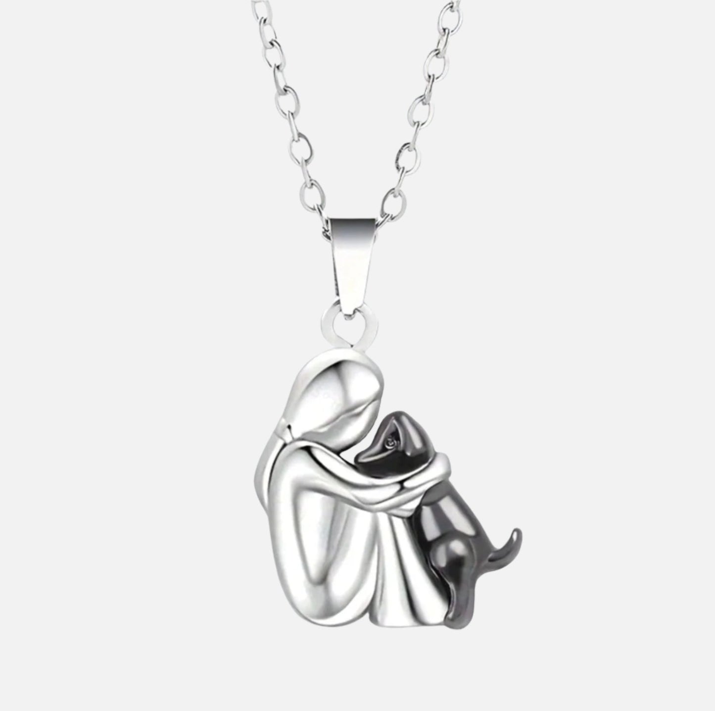 Knuffelige Omarming Ketting Symboliek Hond Kat Vrouw Man Goud Zwart Rosé