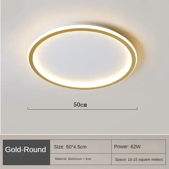 Ronde Plafondlamp Scandinavisch Design Goud Zwart Wit 20-50cm LED Dimbaar Metaal Glas Woonkamer Slaapkamer Eetkamer