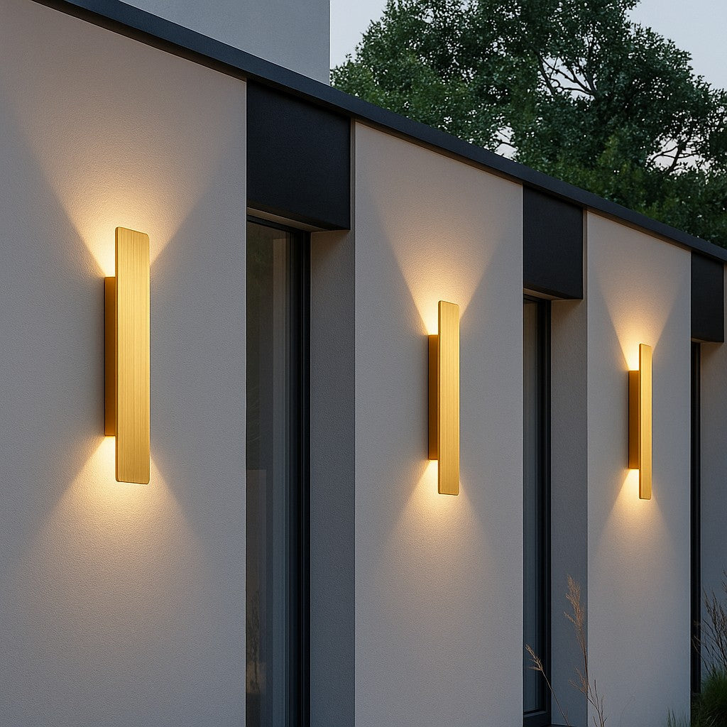Gouden Buiten Wandlamp LED Waterdicht Aluminium Gevelverlichting Modern