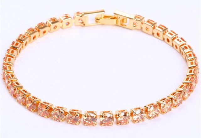 Elegante Schakelarmband met Zirkonia Stenen | Luxe Tennisarmband voor Dames en Heren | Geometrisch Design Polssieraad met Glanzende Kristallen | Verstelbare Feestelijke Armband Zilver Goud