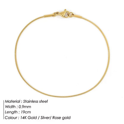 Minimalistisch Slangarmband Edelstaal Dames Sierlijk Verstelbaar Goud Zilver Rosé