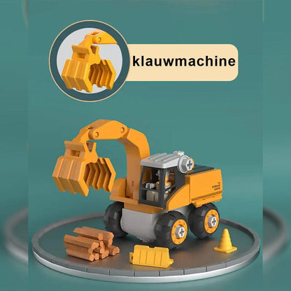 Educatief Bouwspeelgoed Graafmachine met Schroevendraaier voor Motoriekontwikkeling en Constructief Spelen