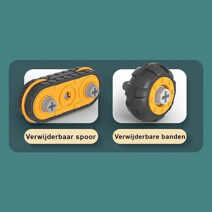 Educatief Bouwspeelgoed Graafmachine met Schroevendraaier voor Motoriekontwikkeling en Constructief Spelen