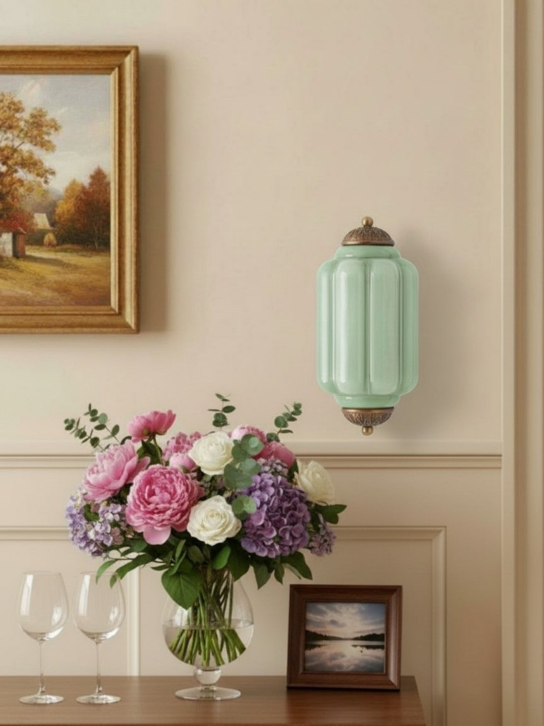 Eloise Vintage Scalloped Milk Glass Wall Sconce - Modern Accent Lighting for Bathroom and Bedroom