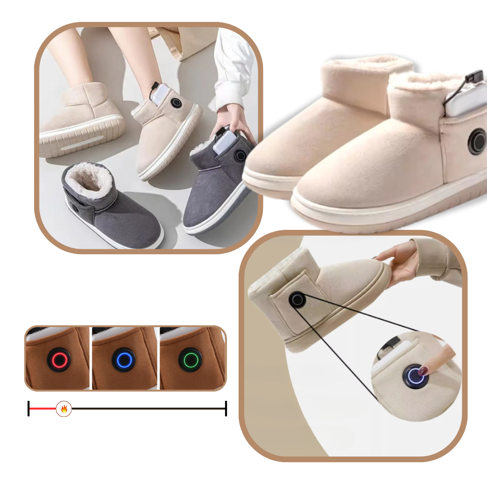 Verwarmde Winterschoenen met Grafeen Technologie 3 Warmtestanden Oplaadbare Accu Zachte Voering Lichtgewicht Comfortabel Draagbaar Verstelbare Temperatuur