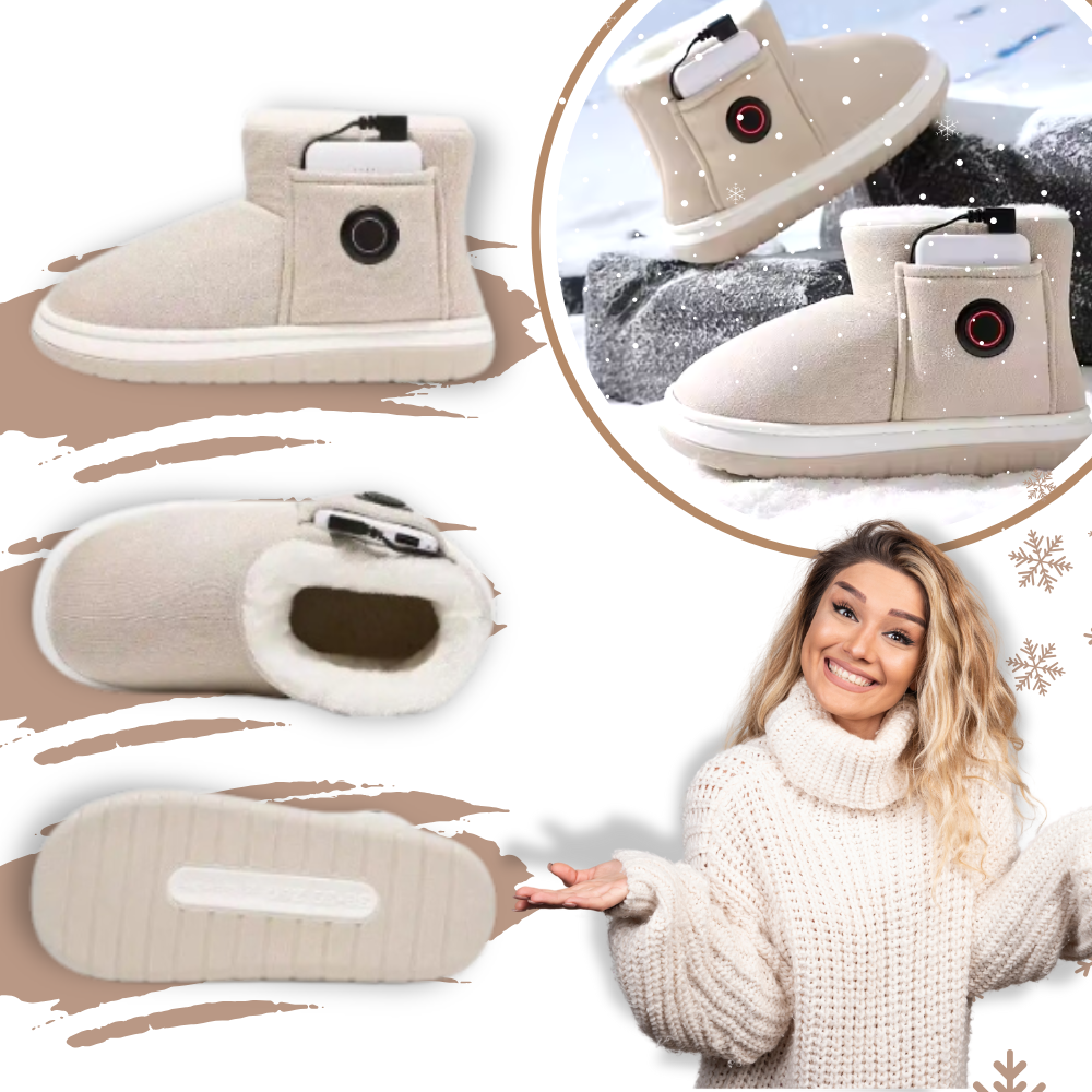 Verwarmde Winterschoenen met Grafeen Technologie 3 Warmtestanden Oplaadbare Accu Zachte Voering Lichtgewicht Comfortabel Draagbaar Verstelbare Temperatuur