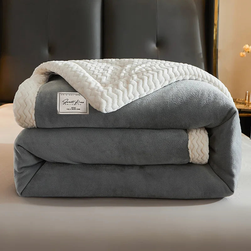 Zachte Fleece Plaid Winterdeken Dubbel Tweepersoons Warmtedeken Bankdeken