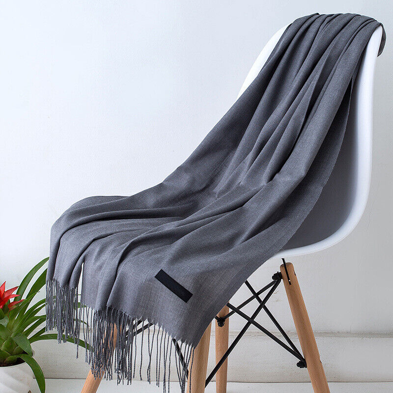 Kasjmieren Sjaal 200x70cm Zacht Warm Franje Effen Kleuren Winter Accessoire Veelzijdig Draagbaar Trendy Modesjaals Dames