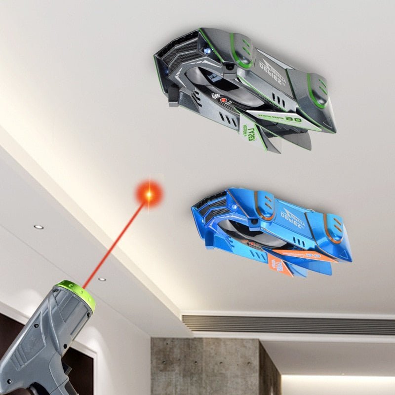 Bestuurbaar Speelgoedauto met Lasersturing – Infrarood RC Auto voor Wand, Plafond & Vloer – LED Verlichting – Oplaadbaar via USB – Voor Kinderen vanaf 3 Jaar