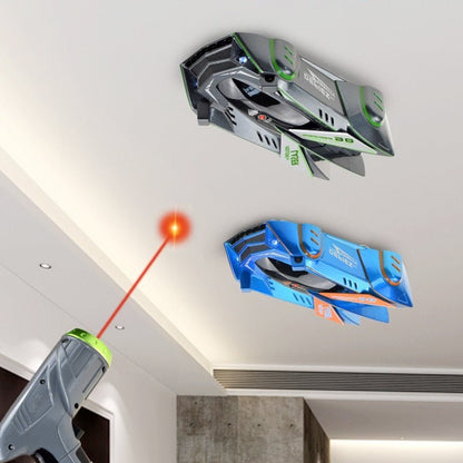 Bestuurbaar Speelgoedauto met Lasersturing – Infrarood RC Auto voor Wand, Plafond & Vloer – LED Verlichting – Oplaadbaar via USB – Voor Kinderen vanaf 3 Jaar