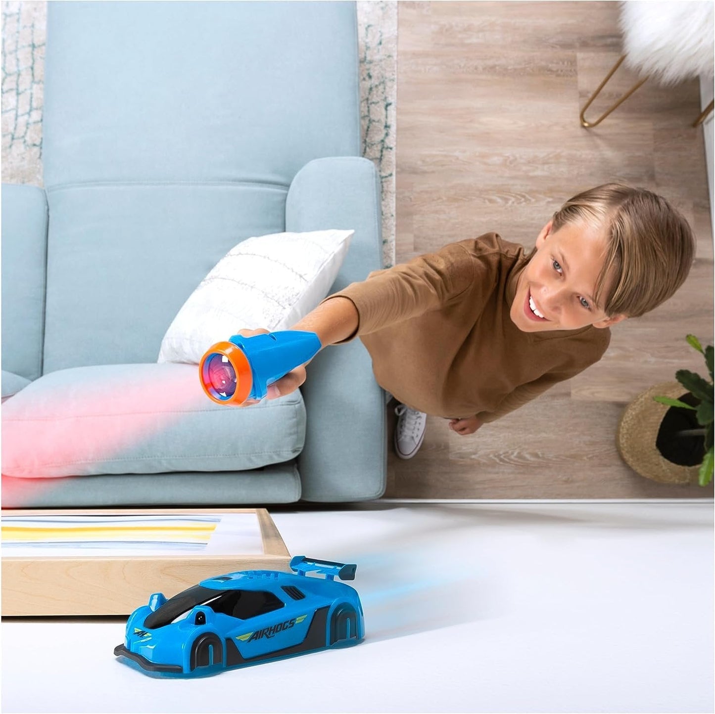 Bestuurbaar Speelgoedauto met Lasersturing – Infrarood RC Auto voor Wand, Plafond & Vloer – LED Verlichting – Oplaadbaar via USB – Voor Kinderen vanaf 3 Jaar