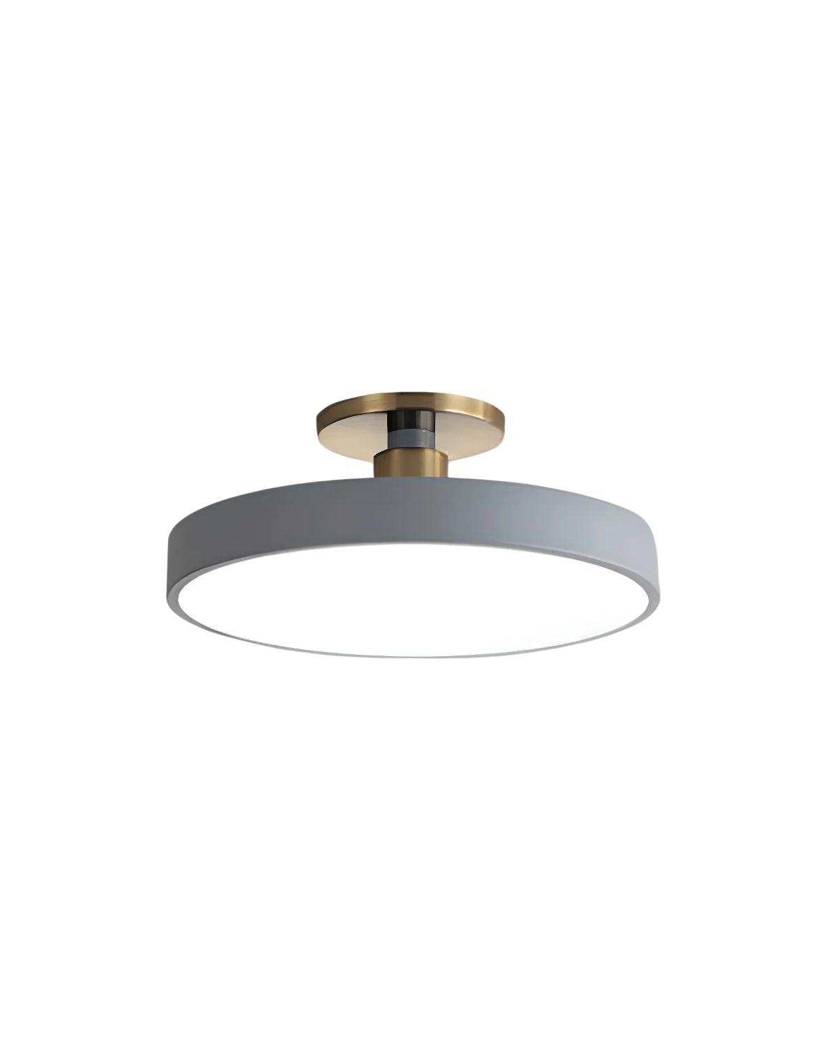 Moderne ronde plafondlamp met goud detail en acryl diffuser – minimalistische semi flush design verlichting voor woonkamer en slaapkamer
