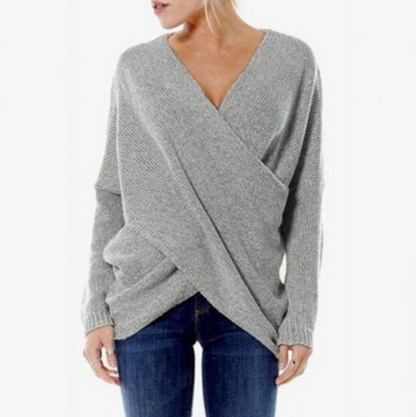 Damestrui Kasjmier Criss-Cross Detail Warme Herfst Trui