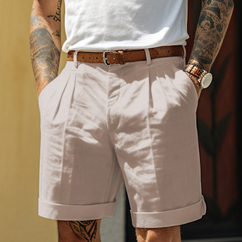 Heren Shorts Linnen-Katoen Klassiek Comfortabel