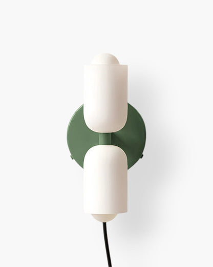 Sansoti | Wandlamp met Dubbele Glazen Kappen voor Slaapkamer en Woonkamer – E27 Wandverlichting